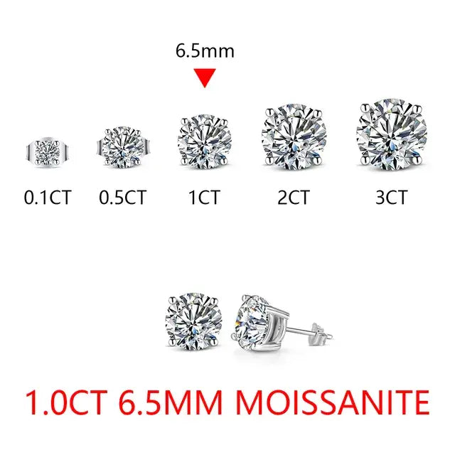 Moissanite Stud Earrings For Women