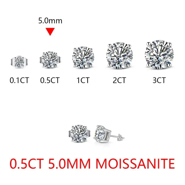 Moissanite Stud Earrings For Women