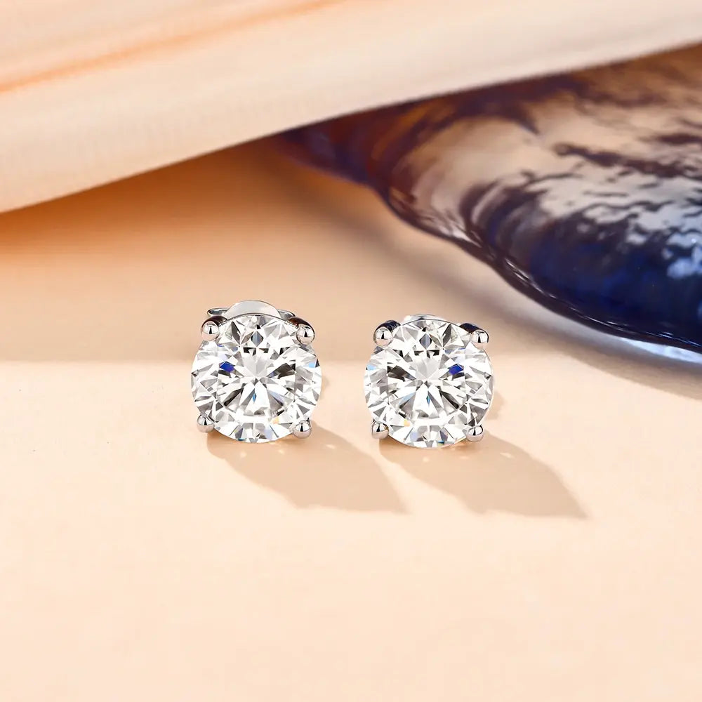 Moissanite Stud Earrings For Women