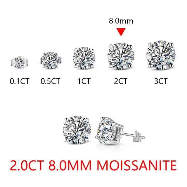 Moissanite Stud Earrings For Women